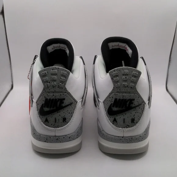 NWOB Nike Air Jordan 4 Retro White Cement Sneakers Men's 840606-192 Sz 10.5